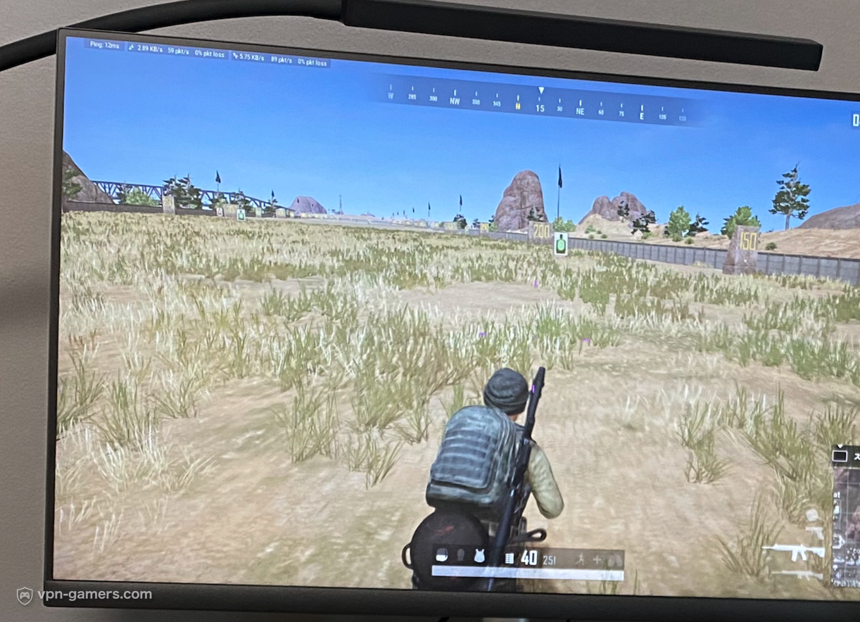 VPNなしのPS5版PUBGでping12msの実測画面